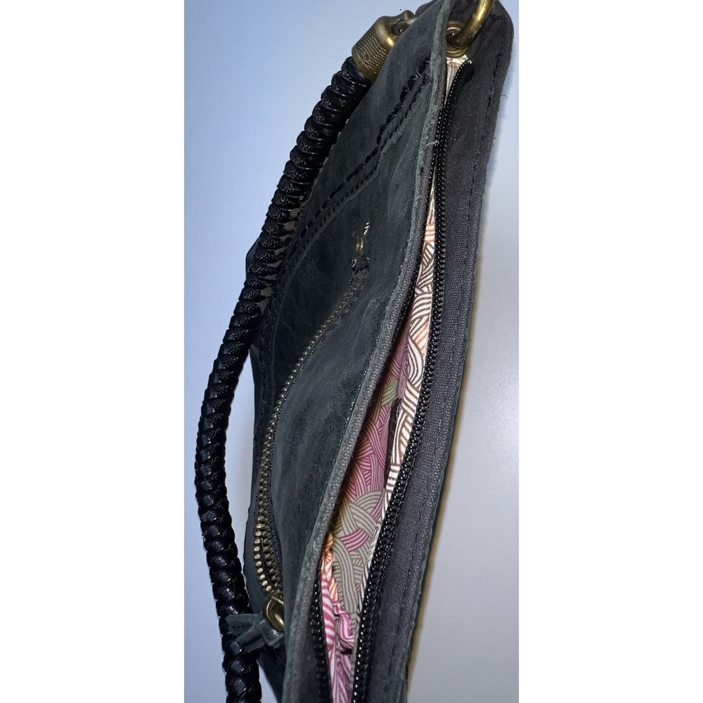 The Sak Indio Leather Demi Shoulder Bag Black Boho Tote DAMAGED Braided Strap - Picture 11 of 13